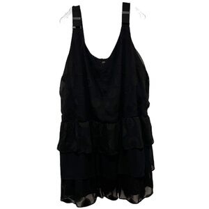 Lane Bryant Black Ruffled Tank Top Size 28 I2
